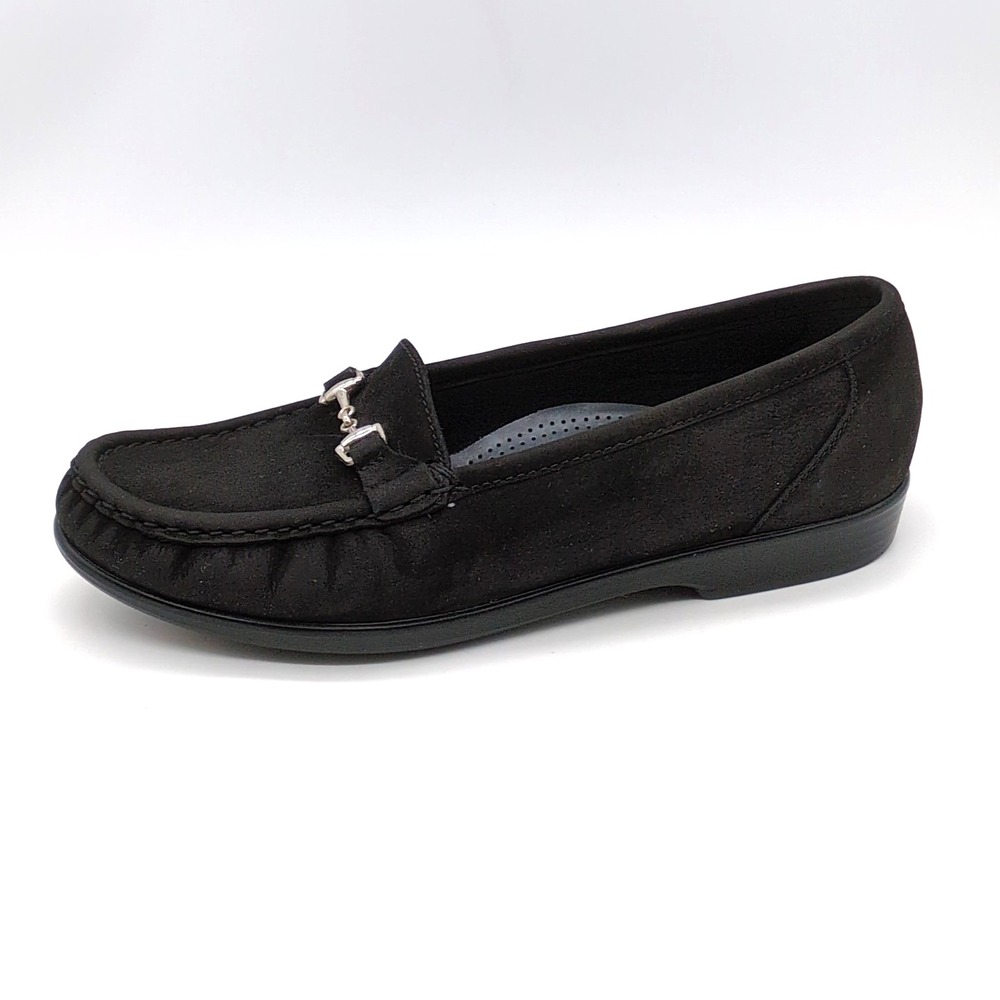 SAS Shoes Womens Black 8 Suede Loafers Tripad Comfort Slip On Flat